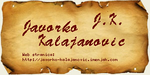 Javorko Kalajanović vizit kartica